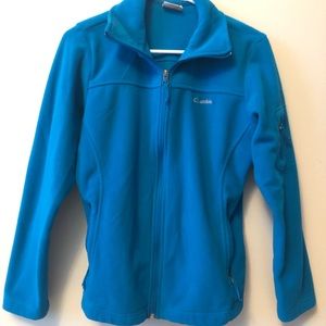 Turquoise zip up Columbia jacket